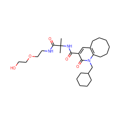 CC(C)(NC(=O)c1cc2c(n(CC3CCCCC3)c1=O)CCCCCC2)C(=O)NCCOCCO ZINC000084634265