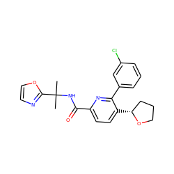 CC(C)(NC(=O)c1ccc([C@@H]2CCCO2)c(-c2cccc(Cl)c2)n1)c1ncco1 ZINC000206697149