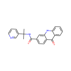 CC(C)(NC(=O)c1ccc2c(=O)c3ccccc3[nH]c2c1)c1cccnc1 ZINC000014970304