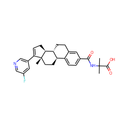 CC(C)(NC(=O)c1ccc2c(c1)CC[C@@H]1[C@@H]2CC[C@]2(C)C(c3cncc(F)c3)=CC[C@@H]12)C(=O)O ZINC000205155604