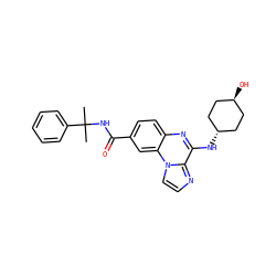 CC(C)(NC(=O)c1ccc2nc(N[C@H]3CC[C@H](O)CC3)c3nccn3c2c1)c1ccccc1 ZINC000299845237