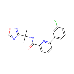 CC(C)(NC(=O)c1cccc(-c2cccc(Cl)c2)n1)c1ncon1 ZINC000207730425