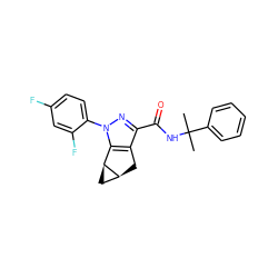 CC(C)(NC(=O)c1nn(-c2ccc(F)cc2F)c2c1C[C@H]1C[C@@H]21)c1ccccc1 ZINC000215558722