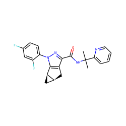 CC(C)(NC(=O)c1nn(-c2ccc(F)cc2F)c2c1C[C@H]1C[C@@H]21)c1ccccn1 ZINC000299840331