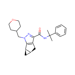 CC(C)(NC(=O)c1nn(CC2CCOCC2)c2c1C[C@H]1C[C@@H]21)c1ccccc1 ZINC000299834357