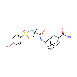 CC(C)(NS(=O)(=O)c1ccc(O)cc1)C(=O)NC1[C@H]2CC3C[C@H]1CC(C(N)=O)(C3)C2 ZINC000473082309