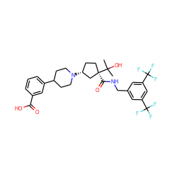 CC(C)(O)[C@]1(C(=O)NCc2cc(C(F)(F)F)cc(C(F)(F)F)c2)CC[C@@H](N2CCC(c3cccc(C(=O)O)c3)CC2)C1 ZINC000029041060