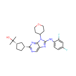 CC(C)(O)[C@H]1CC[C@@H](c2ncc3nc(Nc4ccc(F)cc4F)n(C4CCOCC4)c3n2)C1 ZINC000082153428