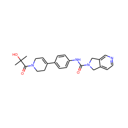 CC(C)(O)C(=O)N1CC=C(c2ccc(NC(=O)N3Cc4ccncc4C3)cc2)CC1 ZINC000165813957