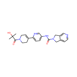 CC(C)(O)C(=O)N1CC=C(c2ccc(NC(=O)N3Cc4ccncc4C3)cn2)CC1 ZINC000166602447