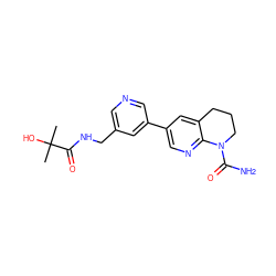 CC(C)(O)C(=O)NCc1cncc(-c2cnc3c(c2)CCCN3C(N)=O)c1 ZINC001772581372