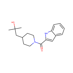 CC(C)(O)CC1CCN(C(=O)c2cc3ccccc3[nH]2)CC1 ZINC000043202889