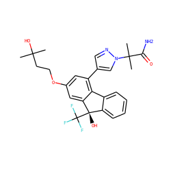 CC(C)(O)CCOc1cc(-c2cnn(C(C)(C)C(N)=O)c2)c2c(c1)[C@@](O)(C(F)(F)F)c1ccccc1-2 ZINC000221390767