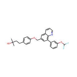 CC(C)(O)CCc1ccc(OCc2cc(-c3cccc(OC(F)F)c3)c3ncccc3c2)cc1 ZINC000058591391