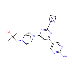 CC(C)(O)CN1C[C@@H]2C[C@H]1CN2c1cc(-c2cnc(N)nc2)nc(N2CC3CC2C3)n1 ZINC000221190013