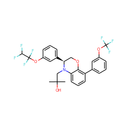 CC(C)(O)CN1c2cccc(-c3cccc(OC(F)(F)F)c3)c2OC[C@@H]1c1cccc(OC(F)(F)C(F)F)c1 ZINC000049767393