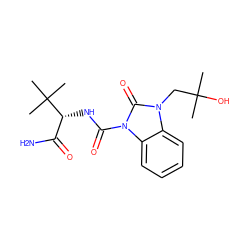 CC(C)(O)Cn1c(=O)n(C(=O)N[C@H](C(N)=O)C(C)(C)C)c2ccccc21 ZINC000040974337