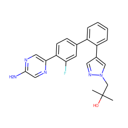 CC(C)(O)Cn1cc(-c2ccccc2-c2ccc(-c3cnc(N)cn3)c(F)c2)cn1 ZINC000224734283