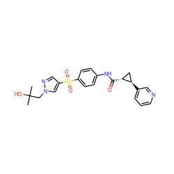 CC(C)(O)Cn1cc(S(=O)(=O)c2ccc(NC(=O)[C@@H]3C[C@H]3c3cccnc3)cc2)cn1 ZINC000103241081