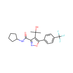 CC(C)(O)c1c(C(=O)NC2CCCC2)noc1-c1ccc(C(F)(F)F)cc1 ZINC000068245837