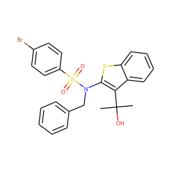 CC(C)(O)c1c(N(Cc2ccccc2)S(=O)(=O)c2ccc(Br)cc2)sc2ccccc12 ZINC000115234925