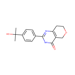 CC(C)(O)c1ccc(-c2nc3c(c(=O)[nH]2)COCC3)cc1 ZINC000096283582