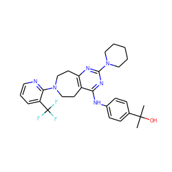 CC(C)(O)c1ccc(Nc2nc(N3CCCCC3)nc3c2CCN(c2ncccc2C(F)(F)F)CC3)cc1 ZINC000064560370