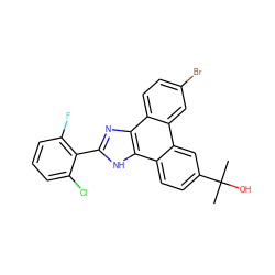 CC(C)(O)c1ccc2c(c1)c1cc(Br)ccc1c1nc(-c3c(F)cccc3Cl)[nH]c21 ZINC000045245828