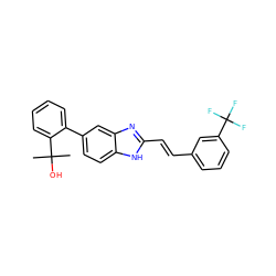 CC(C)(O)c1ccccc1-c1ccc2[nH]c(/C=C/c3cccc(C(F)(F)F)c3)nc2c1 ZINC000117148623