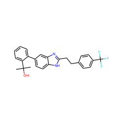 CC(C)(O)c1ccccc1-c1ccc2[nH]c(CCc3ccc(C(F)(F)F)cc3)nc2c1 ZINC000118403720