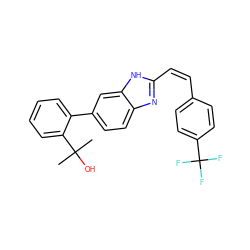 CC(C)(O)c1ccccc1-c1ccc2nc(/C=C\c3ccc(C(F)(F)F)cc3)[nH]c2c1 ZINC000051246625