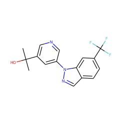 CC(C)(O)c1cncc(-n2ncc3ccc(C(F)(F)F)cc32)c1 ZINC000221340426