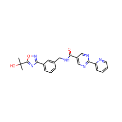 CC(C)(O)c1nc(-c2cccc(CNC(=O)c3cnc(-c4ccccn4)nc3)c2)no1 ZINC000072315458