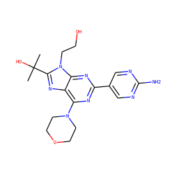 CC(C)(O)c1nc2c(N3CCOCC3)nc(-c3cnc(N)nc3)nc2n1CCO ZINC000096283249