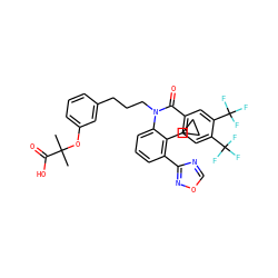 CC(C)(Oc1cccc(CCCN(C(=O)c2ccc(C(F)(F)F)c(C(F)(F)F)c2)c2cccc(-c3ncon3)c2C2CC2)c1)C(=O)O ZINC000026749852