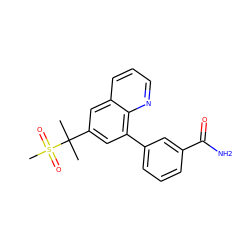 CC(C)(c1cc(-c2cccc(C(N)=O)c2)c2ncccc2c1)S(C)(=O)=O ZINC000036268827