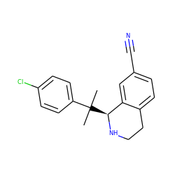 CC(C)(c1ccc(Cl)cc1)[C@@H]1NCCc2ccc(C#N)cc21 ZINC000114978456