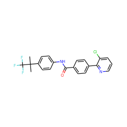 CC(C)(c1ccc(NC(=O)c2ccc(-c3ncccc3Cl)cc2)cc1)C(F)(F)F ZINC000028824078