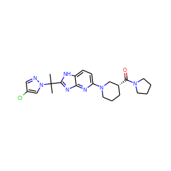 CC(C)(c1nc2nc(N3CCC[C@@H](C(=O)N4CCCC4)C3)ccc2[nH]1)n1cc(Cl)cn1 ZINC000205300717