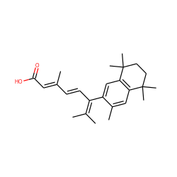 CC(C)=C(/C=C/C(C)=C/C(=O)O)c1cc2c(cc1C)C(C)(C)CCC2(C)C ZINC000013743086