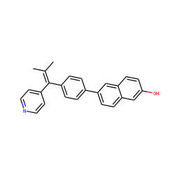 CC(C)=C(c1ccncc1)c1ccc(-c2ccc3cc(O)ccc3c2)cc1 ZINC000053243757