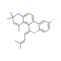 CC(C)=C/C=C1\Oc2ccc(F)cc2-c2ccc3c(c21)C(C)=CC(C)(C)N3 ZINC000013490428