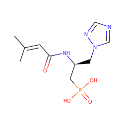 CC(C)=CC(=O)N[C@@H](Cn1cncn1)CP(=O)(O)O ZINC000026171342