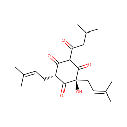 CC(C)=CC[C@@H]1C(=O)C(C(=O)CC(C)C)C(=O)[C@](O)(CC=C(C)C)C1=O ZINC000100017262