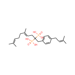 CC(C)=CCC/C(C)=C/CC(Cc1ccc(CC=C(C)C)cc1)(P(=O)(O)O)P(=O)(O)O ZINC000064426712