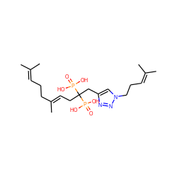 CC(C)=CCC/C(C)=C/CC(Cc1cn(CCC=C(C)C)nn1)(P(=O)(O)O)P(=O)(O)O ZINC000653717511