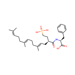 CC(C)=CCC/C(C)=C/CC/C(C)=C/C[C@@H](CCP(=O)(O)O)C(=O)N[C@@H](Cc1ccccc1)C(=O)O ZINC000028756853