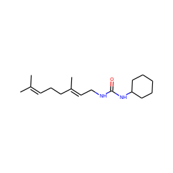 CC(C)=CCC/C(C)=C/CNC(=O)NC1CCCCC1 ZINC000038638410