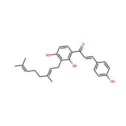 CC(C)=CCC/C(C)=C/Cc1c(O)ccc(C(=O)/C=C/c2ccc(O)cc2)c1O ZINC000005158606
