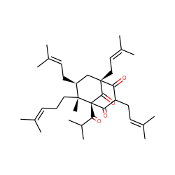 CC(C)=CCC[C@]1(C)[C@@H](CC=C(C)C)C[C@]2(CC=C(C)C)C(=O)C(CC=C(C)C)C(=O)[C@@]1(C(=O)C(C)C)C2=O ZINC000004097413